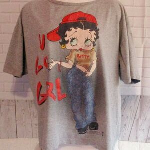 Vintage College Ware Betty Boop Adult T Shirt Gray Graphic Cotton